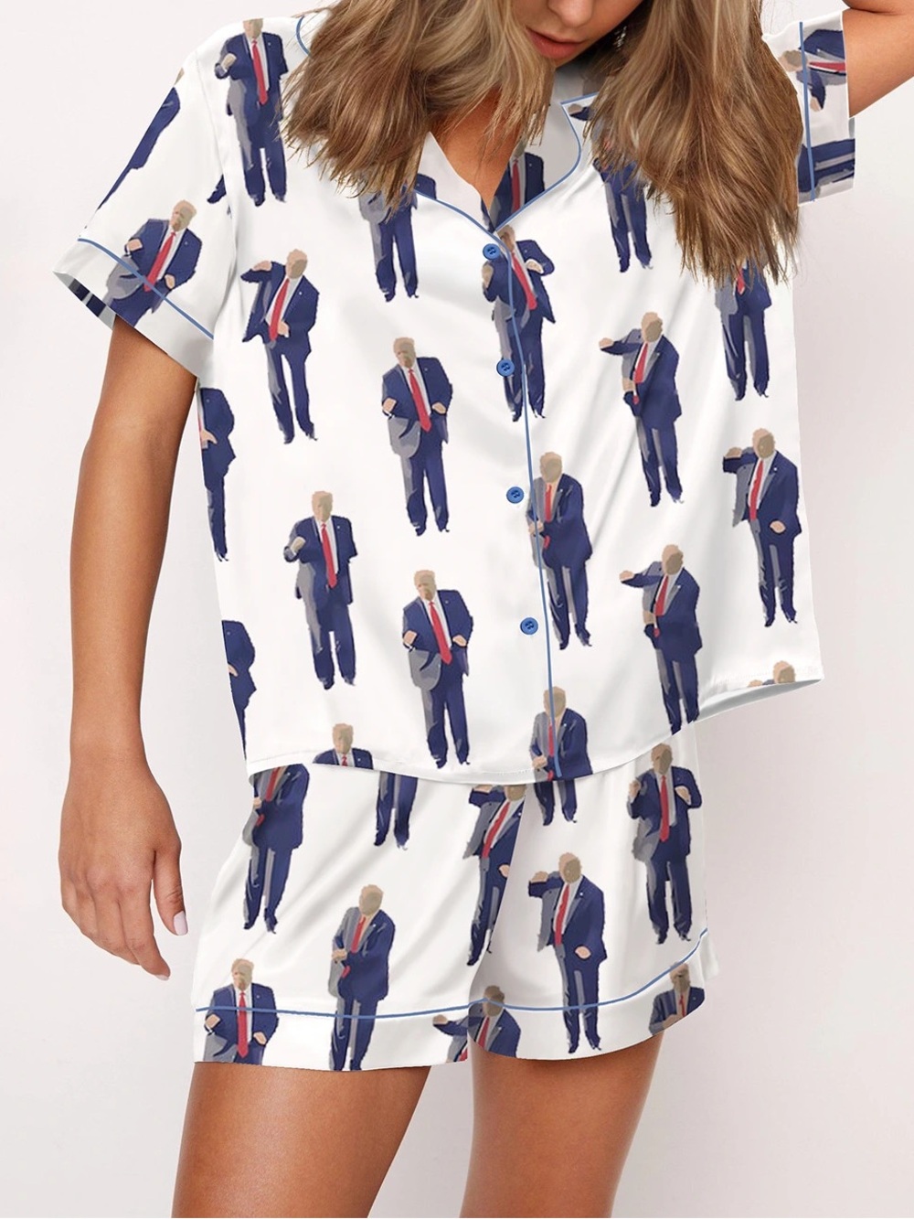 Sheshow Viva America Satin Pajama Set Size M PJ1-2 ‼️LAST ONE LEFT
